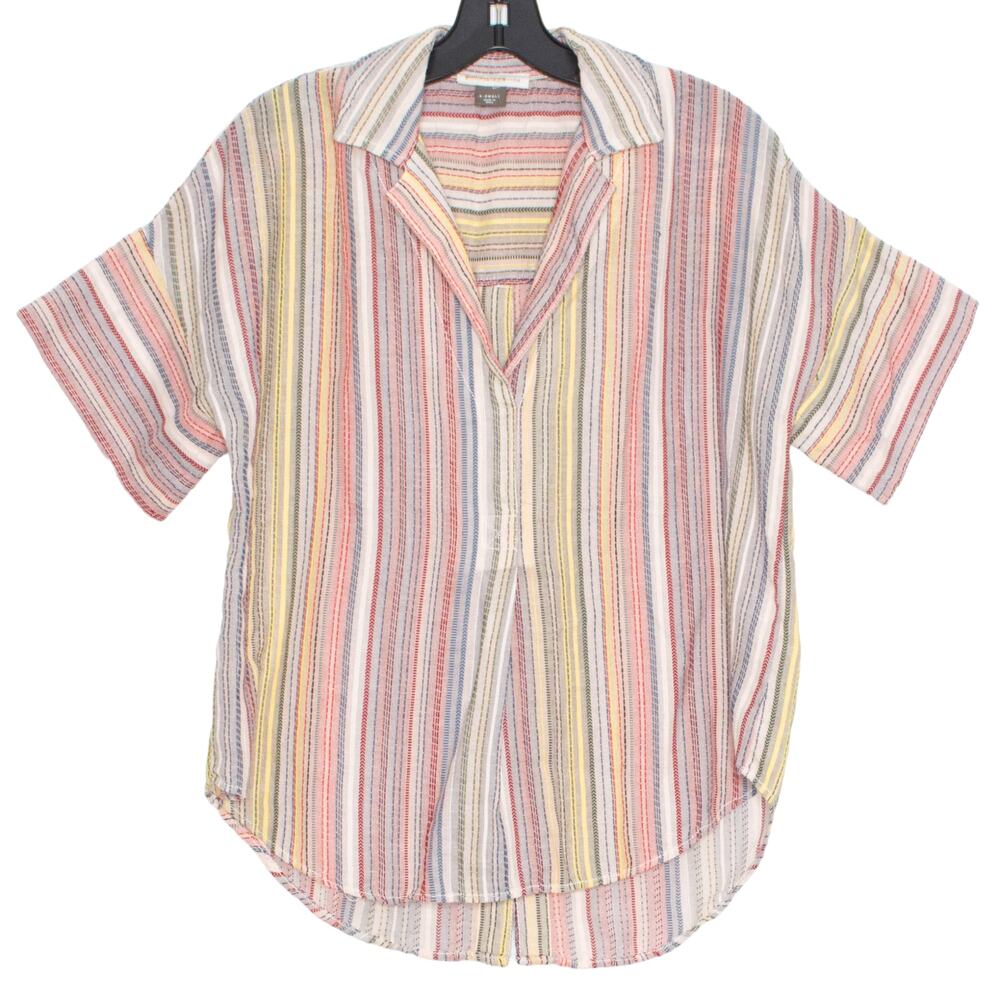 Pilcro Top Boho Coastal Grandma Preppy Feminine Classic Pride Rainbow Stripe XS